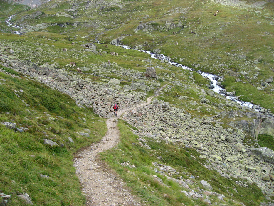 Idyllische Abfahrt mit Zuschauern